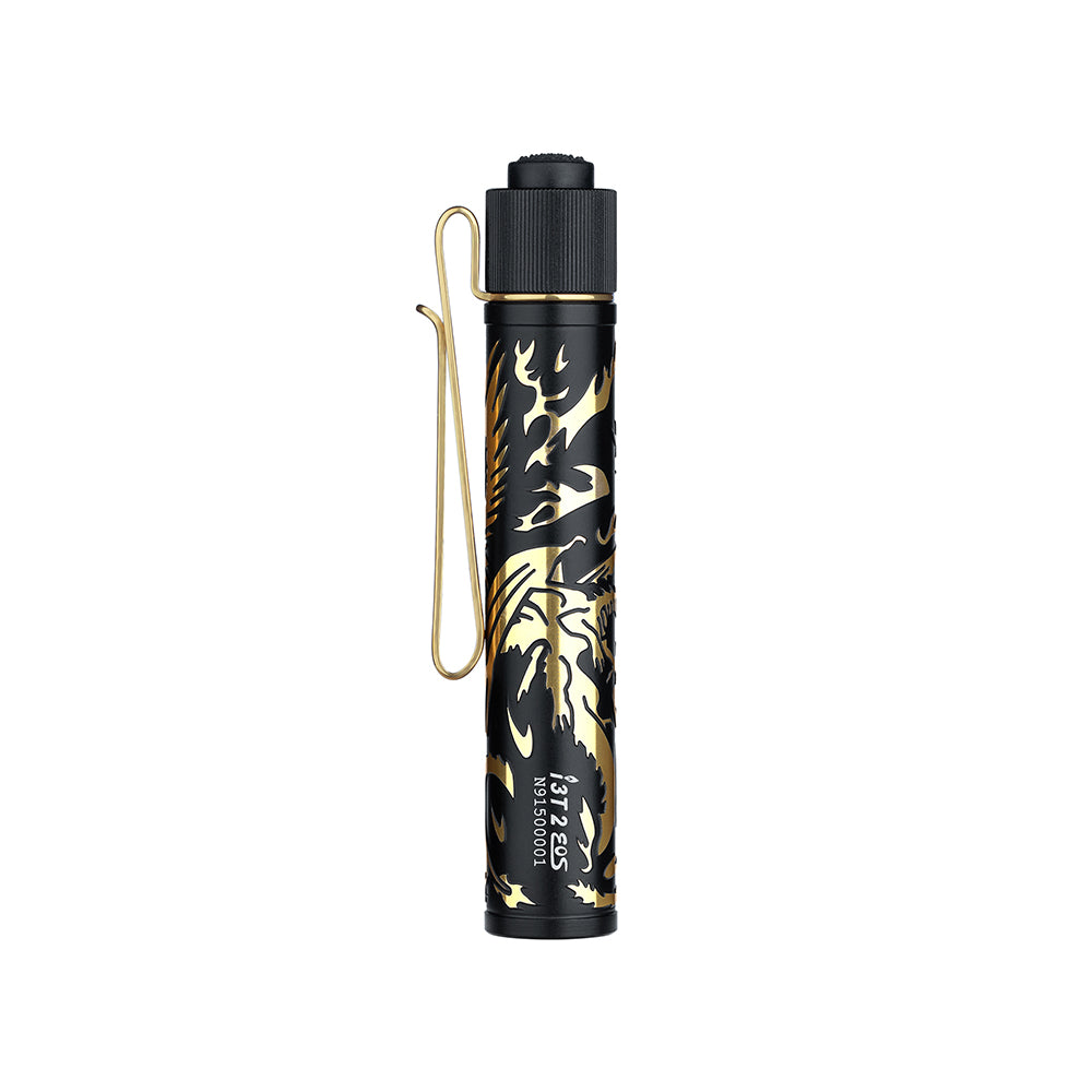 Olight i3T 2 EOS Small EDC Flashlight (Dragon & Phoenix Golden Black)