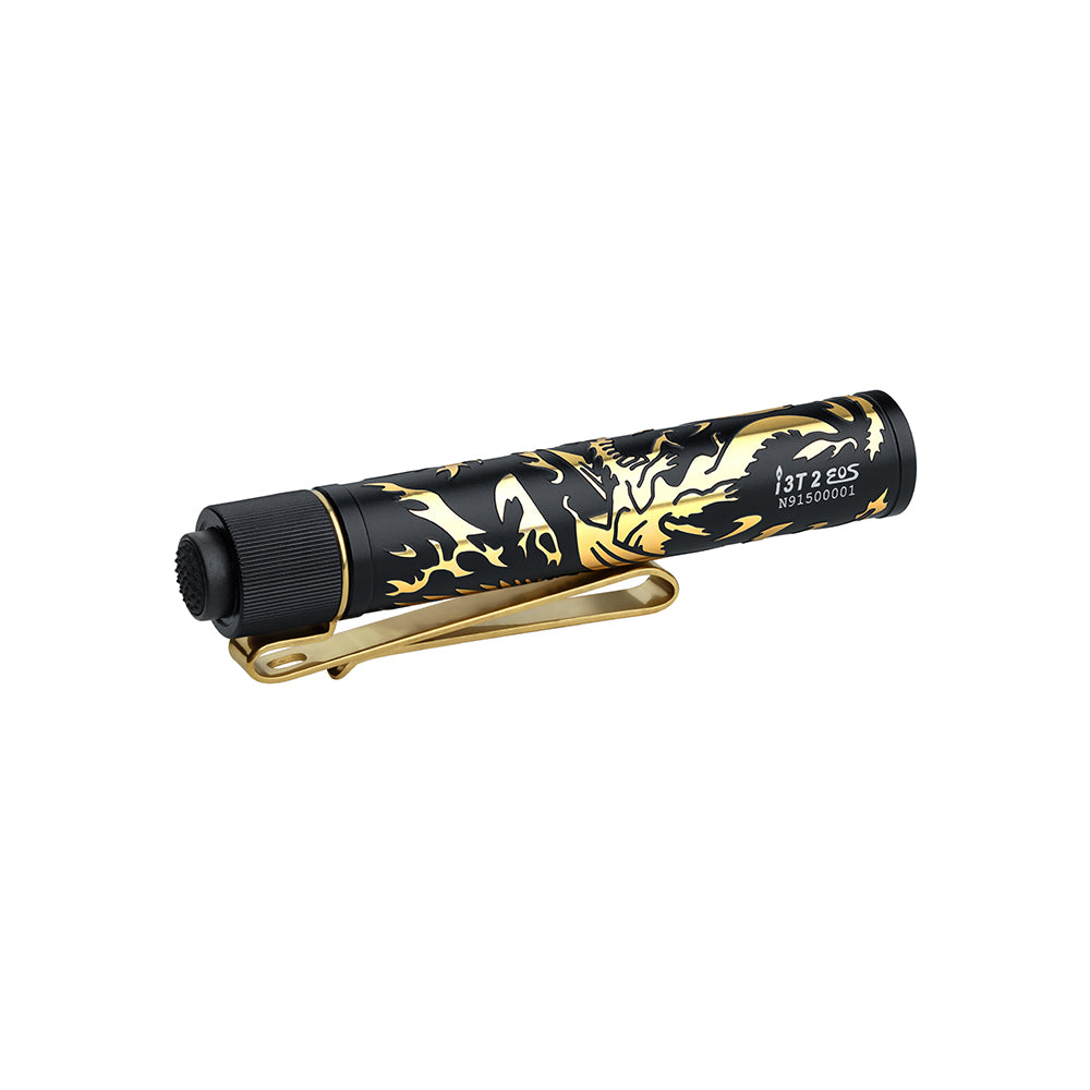 Olight i3T 2 EOS Small EDC Flashlight (Dragon & Phoenix Golden Black)