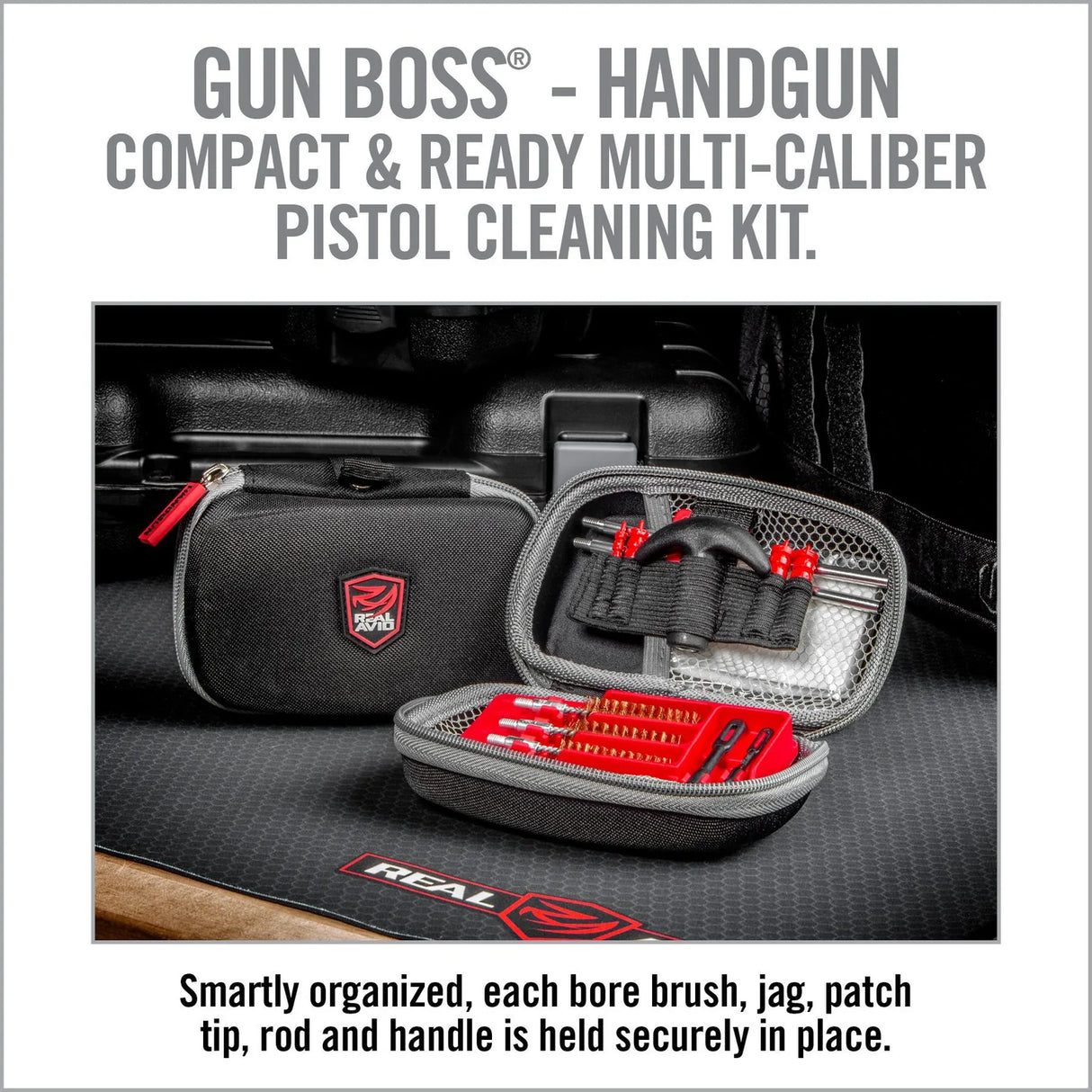 Real Avid Gun Boss Handgun Cleaning Kit Compact & Ready