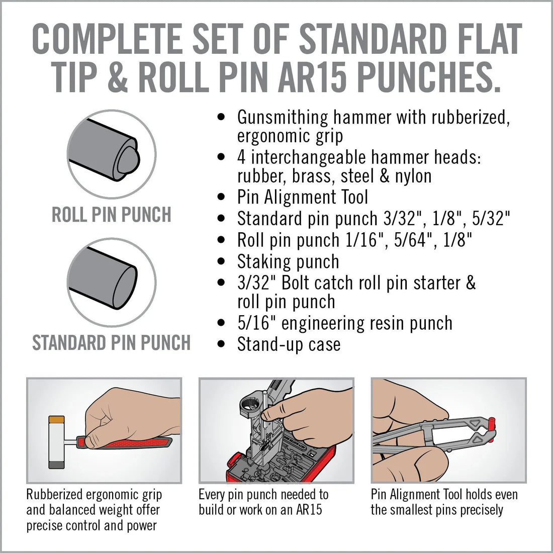 Real Avid Accu Punch Hammer & AR15 Pin Punch Set