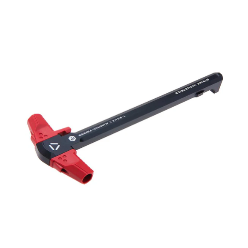 Strike Industries AR T-Bone Charging Handle, Black/ Red