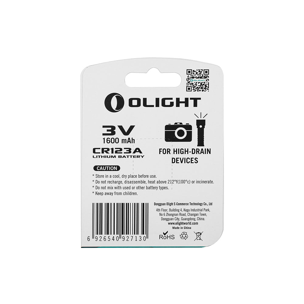 Olight CR123A Lithium Battery for PL Turbo / Baldr Pro / Baldr RL / Baldr IR / PL-3 / PL-2 / Valkyrie Turbo