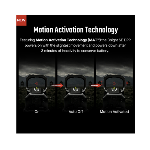 Osight SE DPP Footprint Enclosed Emitter Red Dot Sight with Multi-Reticle System