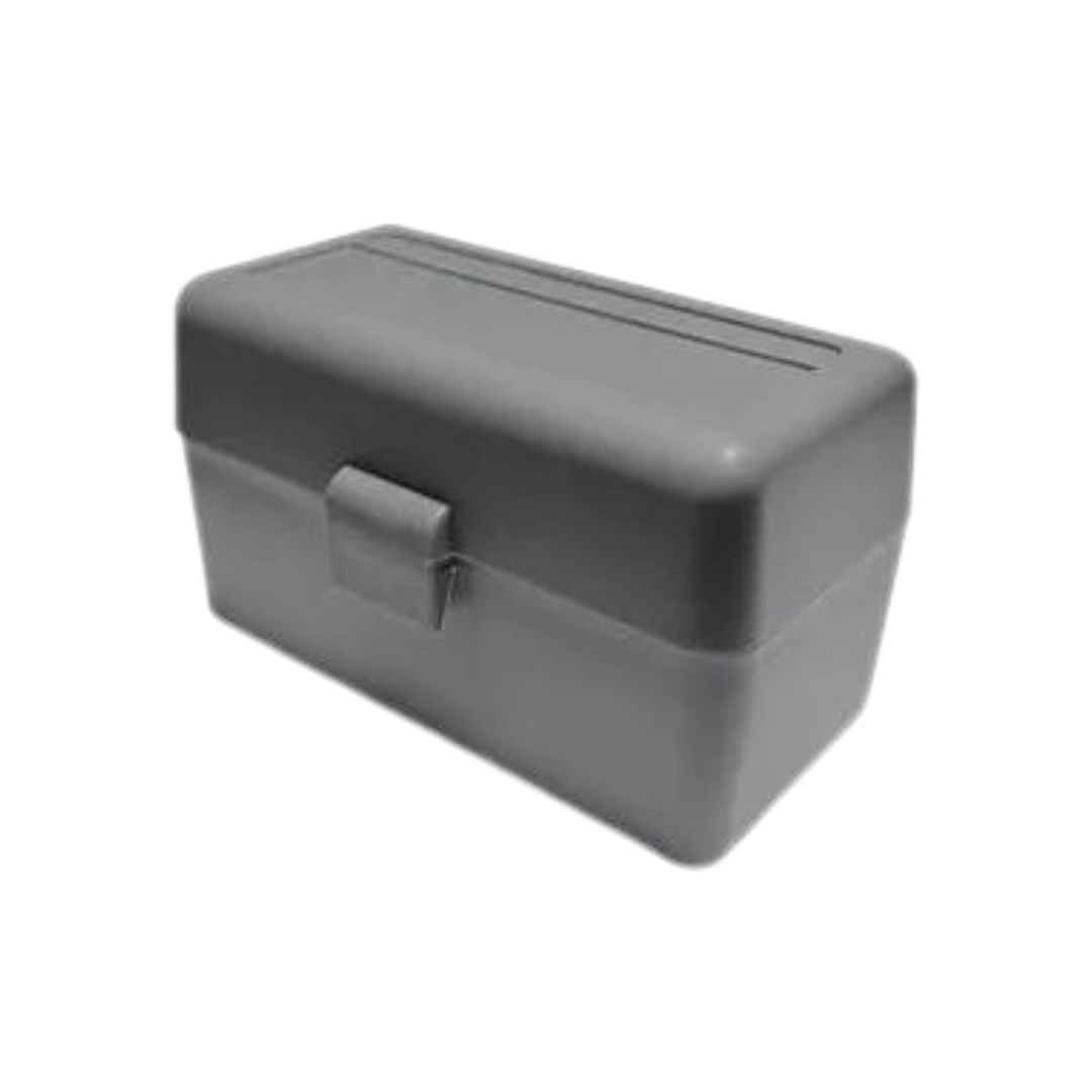 Raptor TB-903 Plastic Ammo Box, 50 Rounds (Grey)