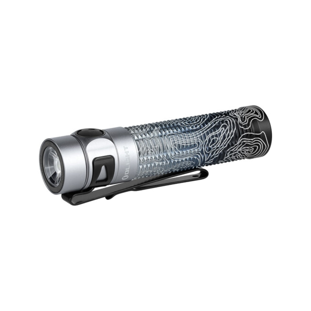 Olight Baton 3 Pro 1500 Lumens Rechargeable Flashlight (Limited Edition Silver Ridge)