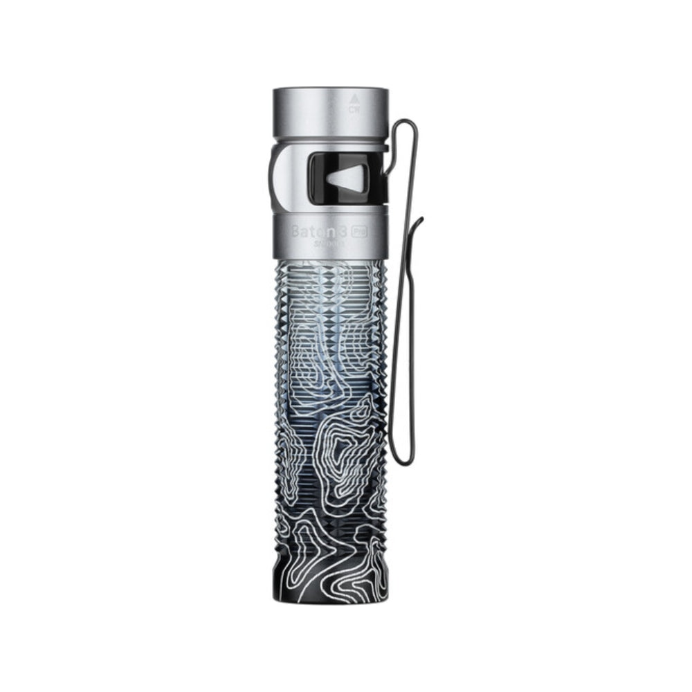 Olight Baton 3 Pro 1500 Lumens Rechargeable Flashlight (Limited Edition Silver Ridge)