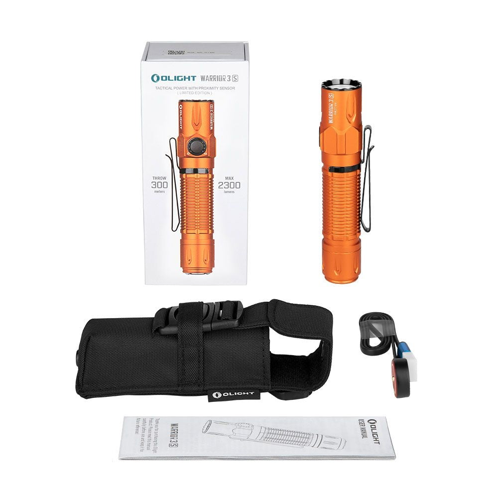 Olight Warrior 3S Waterproof Tactical Flashlight (Limited Edition Orange)